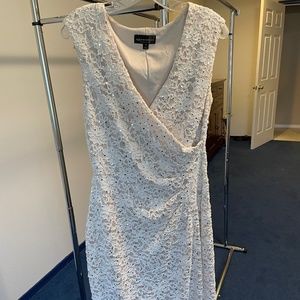 CONNECTED APPAREL DRESS IVORY SHIMMER SEQUINS 10